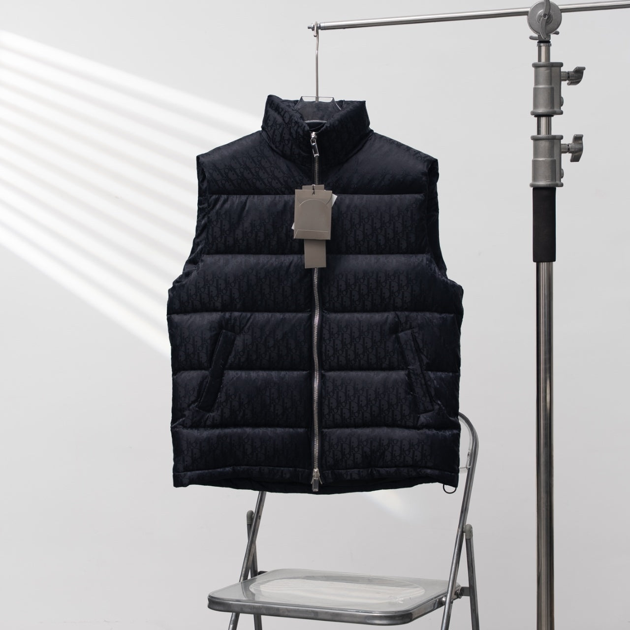 Christian Dior All-over Print Stand-up Collar Down Vest
