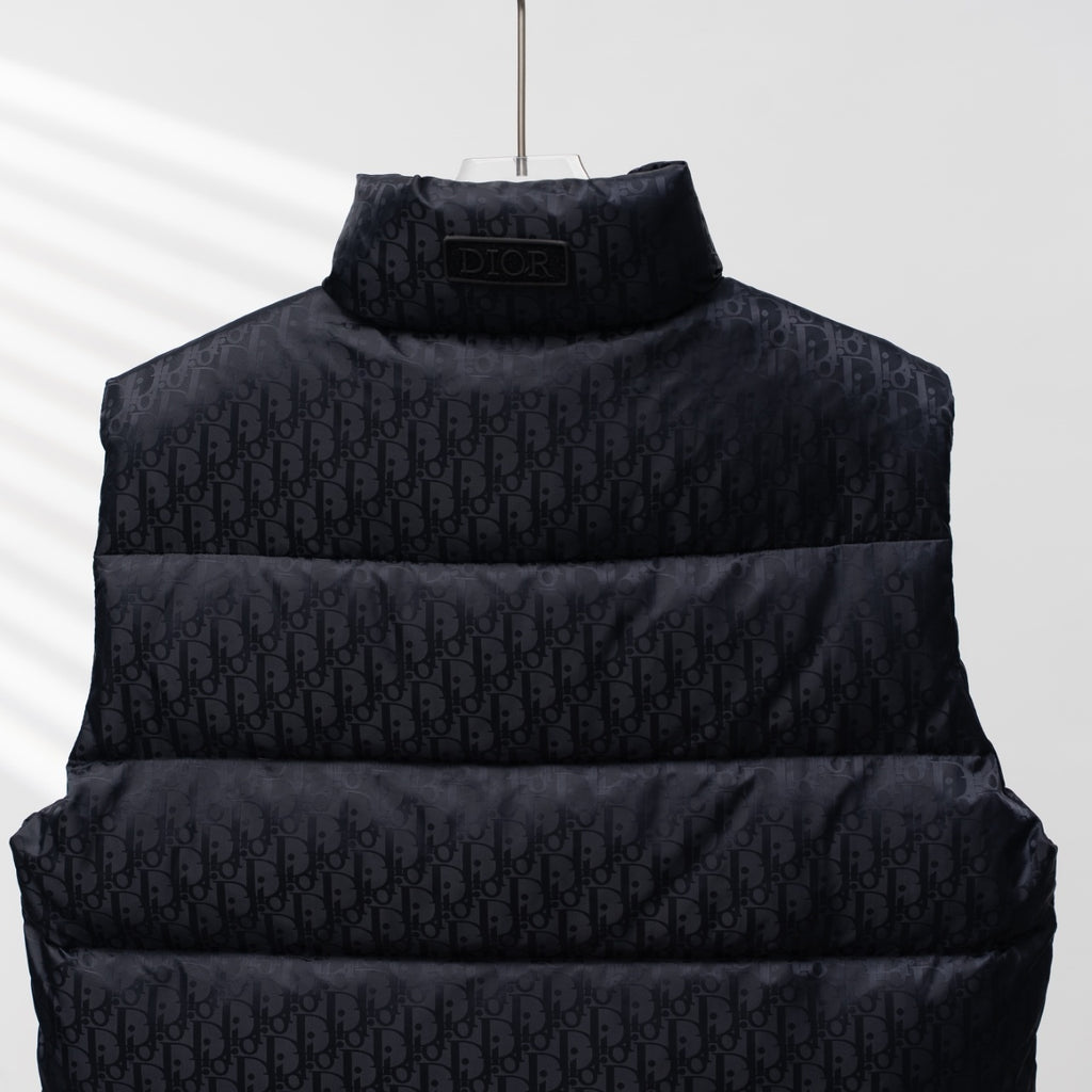 Christian Dior All-over Print Stand-up Collar Down Vest