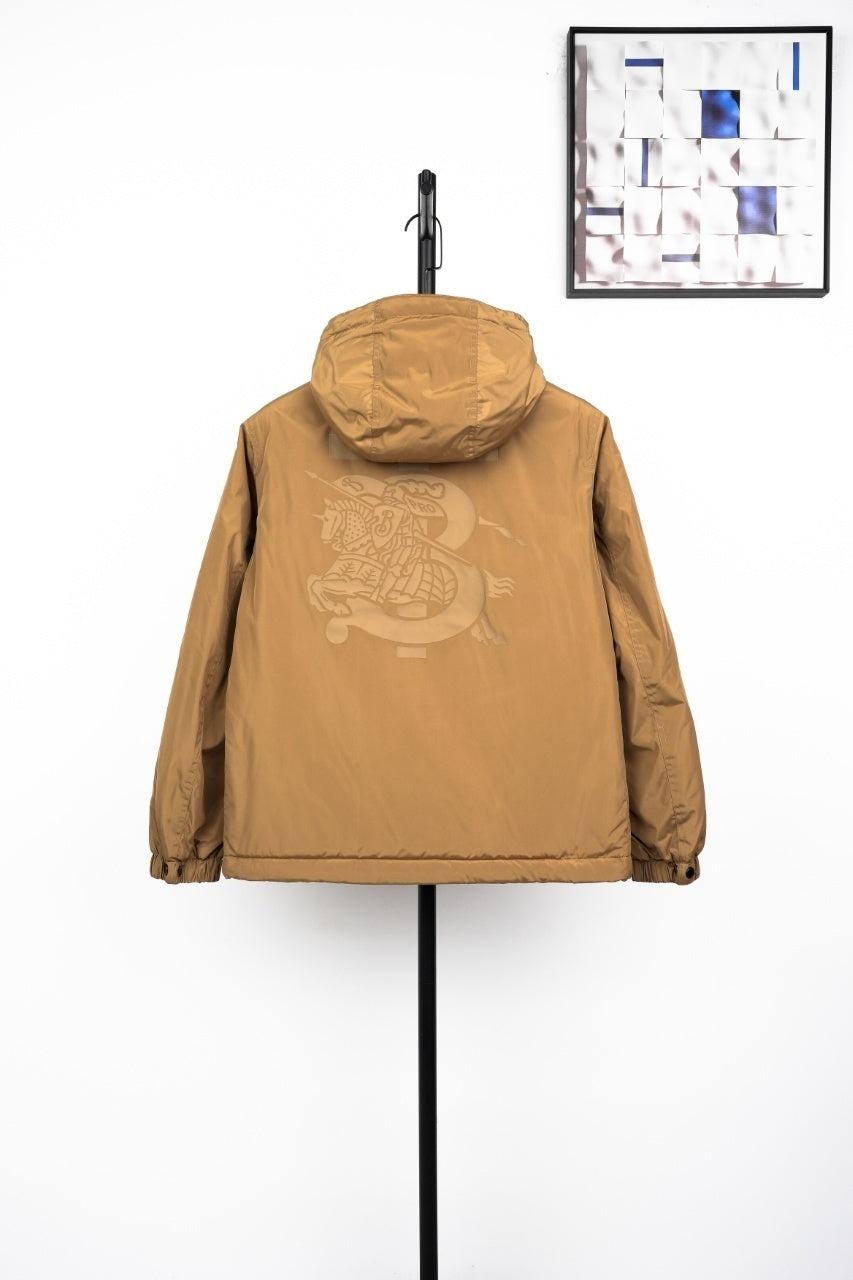 Burberry Solid Color Warhorse Print Hooded Jacket