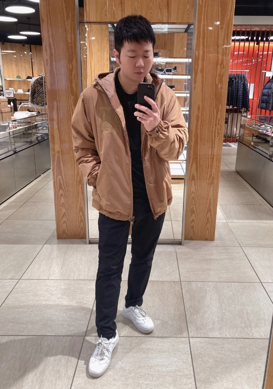 Burberry Solid Color Warhorse Print Hooded Jacket