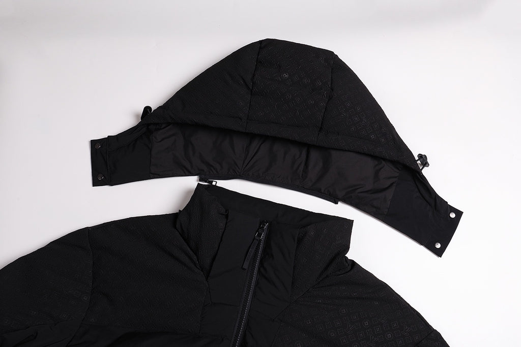 Louis Vuitton Hooded Zip-up Down Jacket with Waist