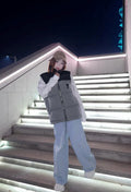 Ami Paris Heart Colorblock Down Vest Black