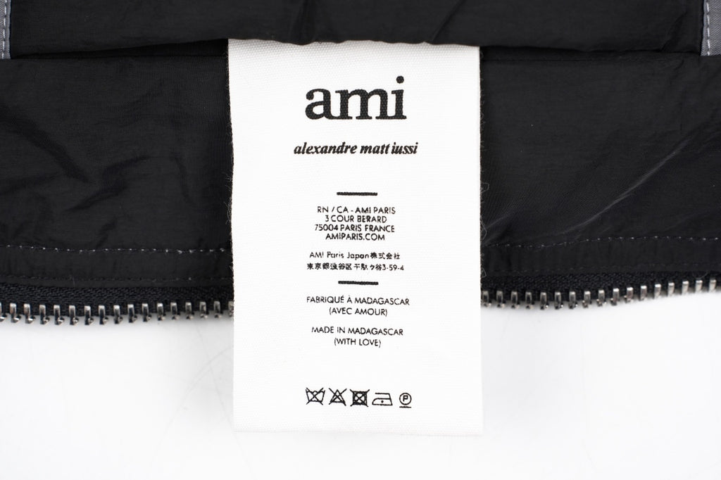 Ami Paris Heart Colorblock Down Vest Black