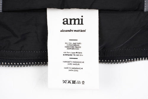 Ami Paris Heart Colorblock Down Vest Black
