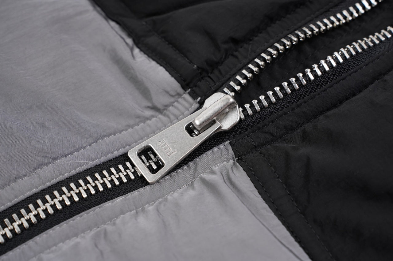 Ami Paris Heart Colorblock Down Vest Black