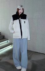 Ami Paris Heart Colorblock Down Vest Black