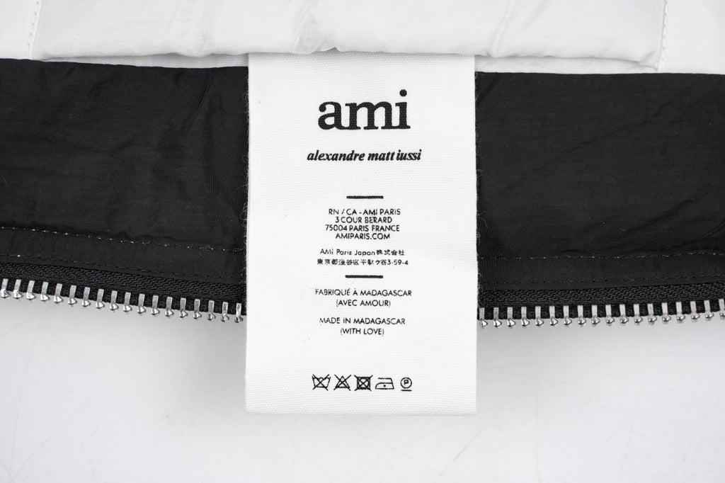 Ami Paris Heart Colorblock Down Vest Black