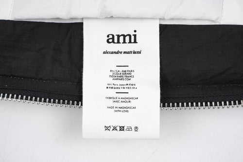 Ami Paris Heart Colorblock Down Vest Black