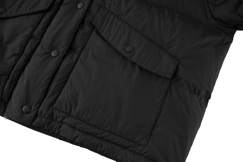 Miu Miu Iron-print Leather Lapel White Goose Down Jacket
