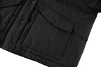 Miu Miu Iron-print Leather Lapel White Goose Down Jacket
