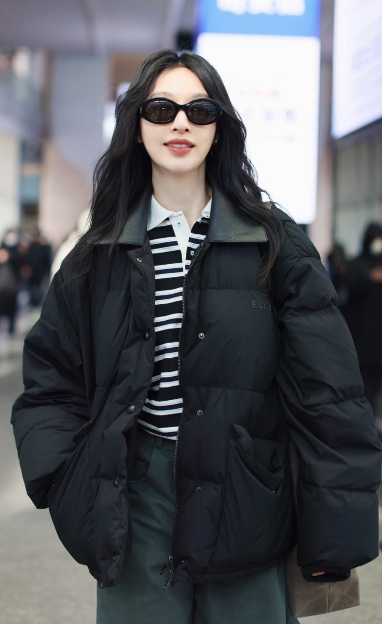 Miu Miu Down Jacket with Leather Collar