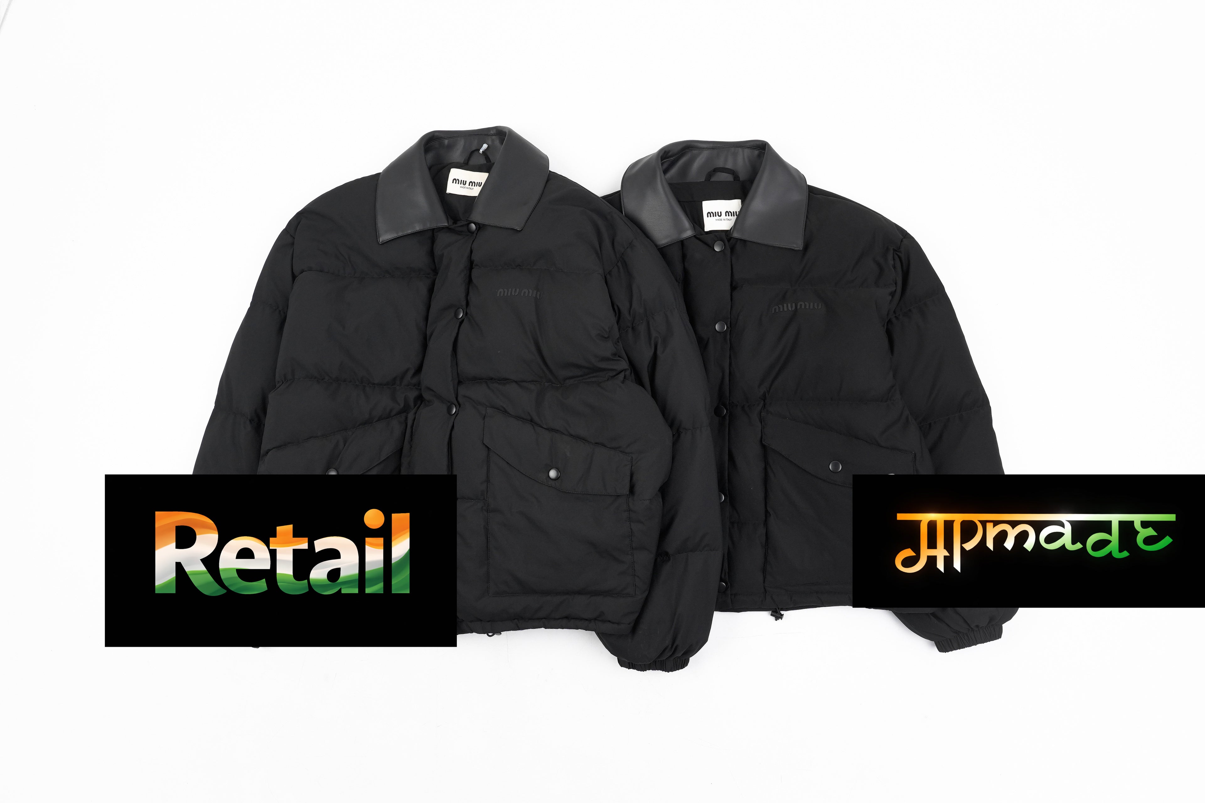 Miu Miu Down Jacket with Leather Collar