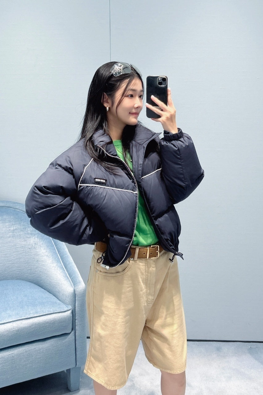 Miu Miu Small Label Strap Short Down Jacket