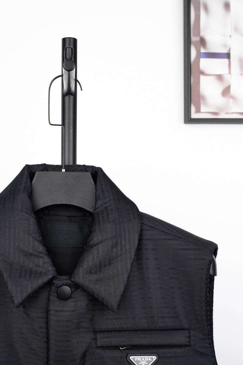 Prada Triangle Logo Jacquard Cotton Vest