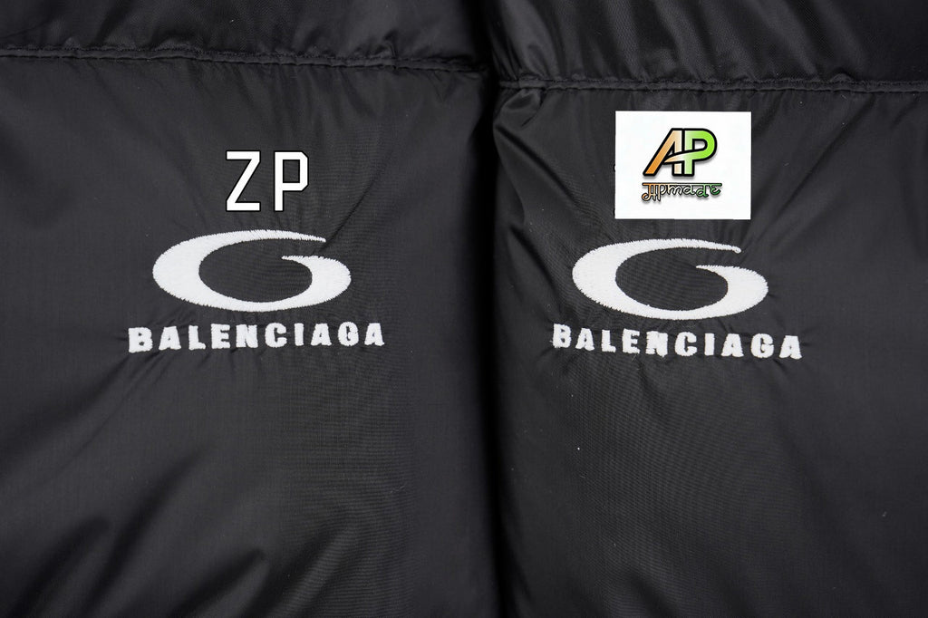 Balenciaga Short Puffer Jacket with Circular Embroidery