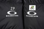 Balenciaga Short Puffer Jacket with Circular Embroidery