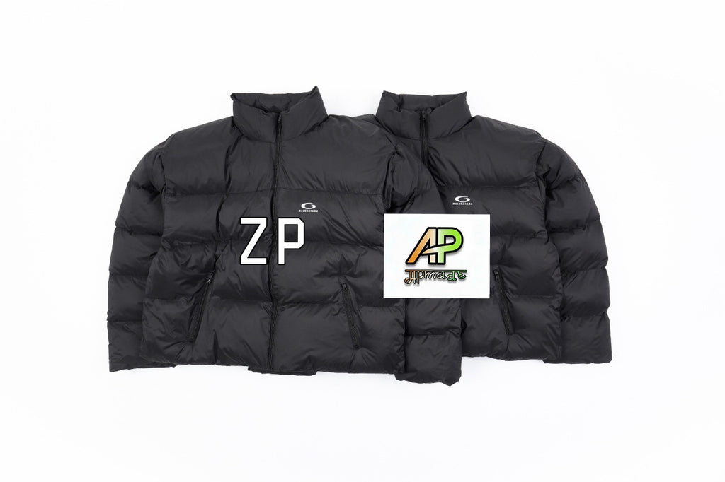 Balenciaga Short Puffer Jacket with Circular Embroidery
