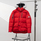 Moose Knuckles Scissors 2006 Style Hooded Down Jacket with Fur Collar