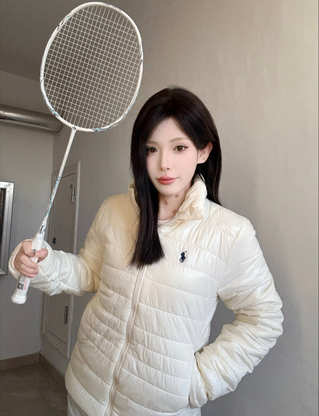 Ralph Lauren Rib Down Jacket White