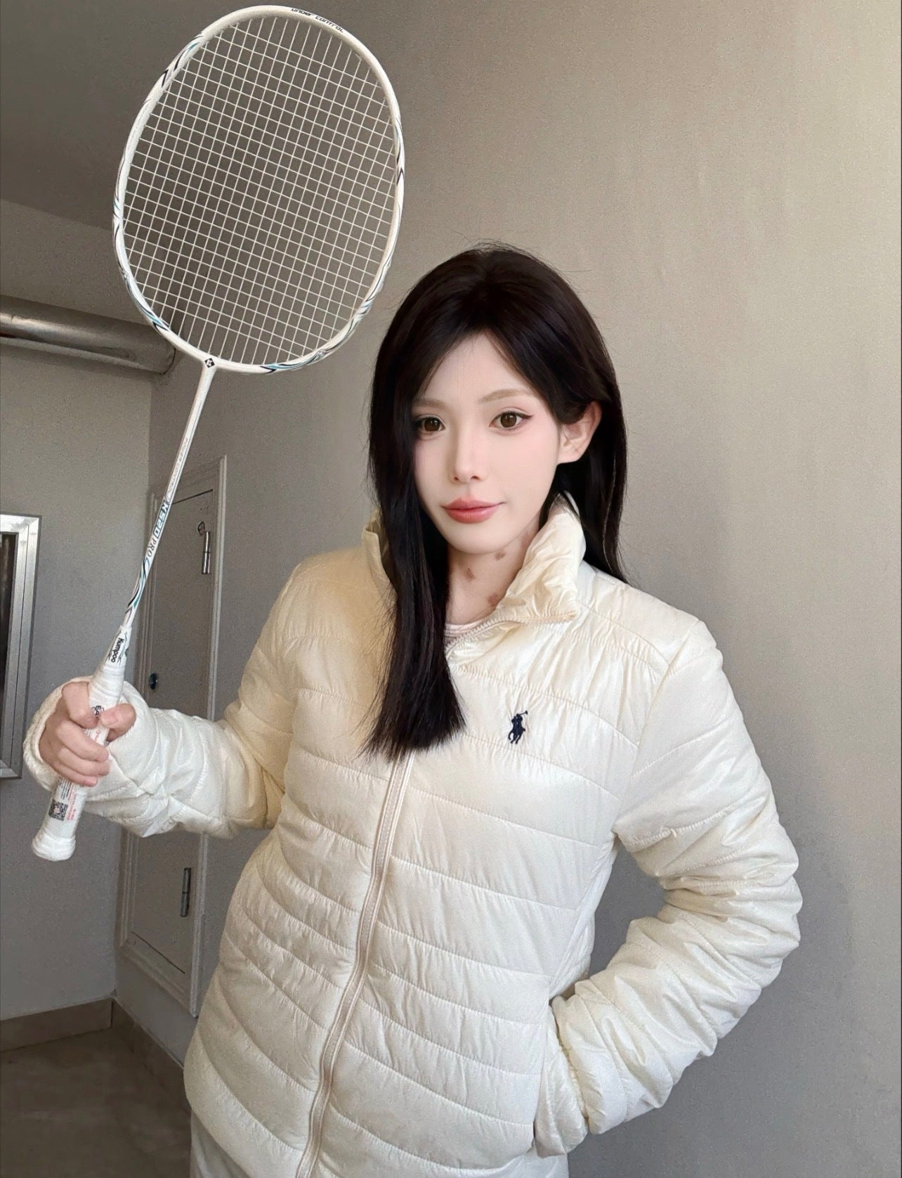 Ralph Lauren Rib Down Jacket White