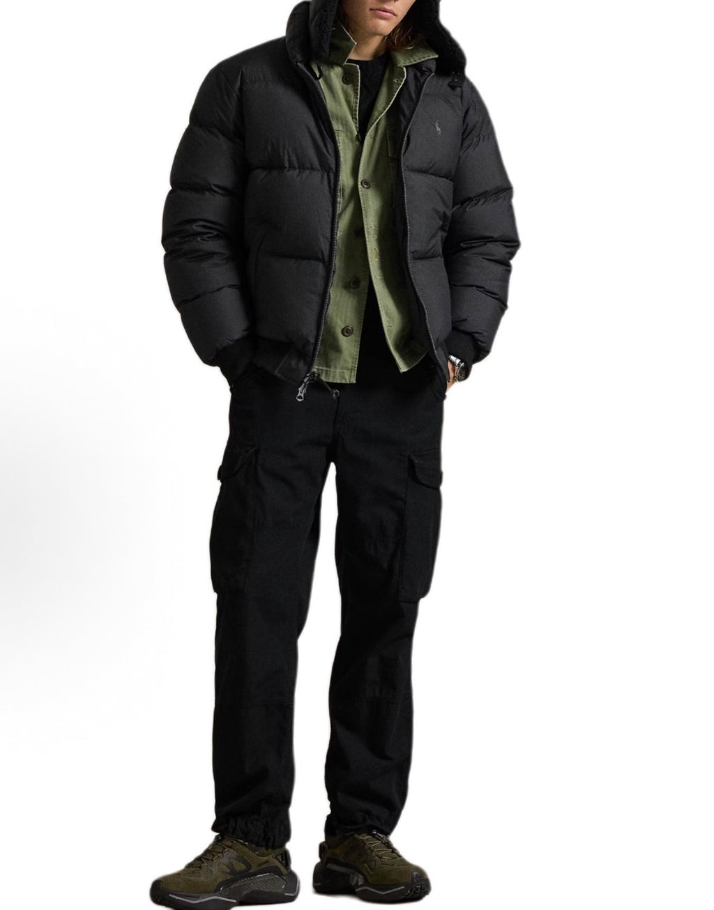 Ralph Lauren Black/Grey Pony Logo Down Jacket