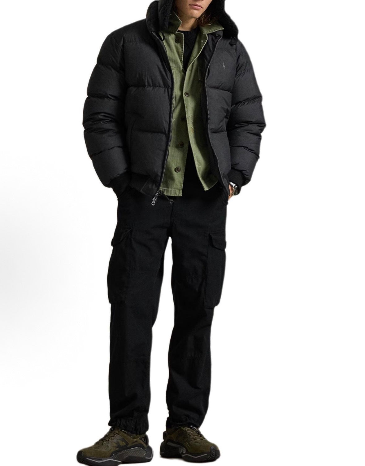 Ralph Lauren Black/Grey Pony Logo Down Jacket