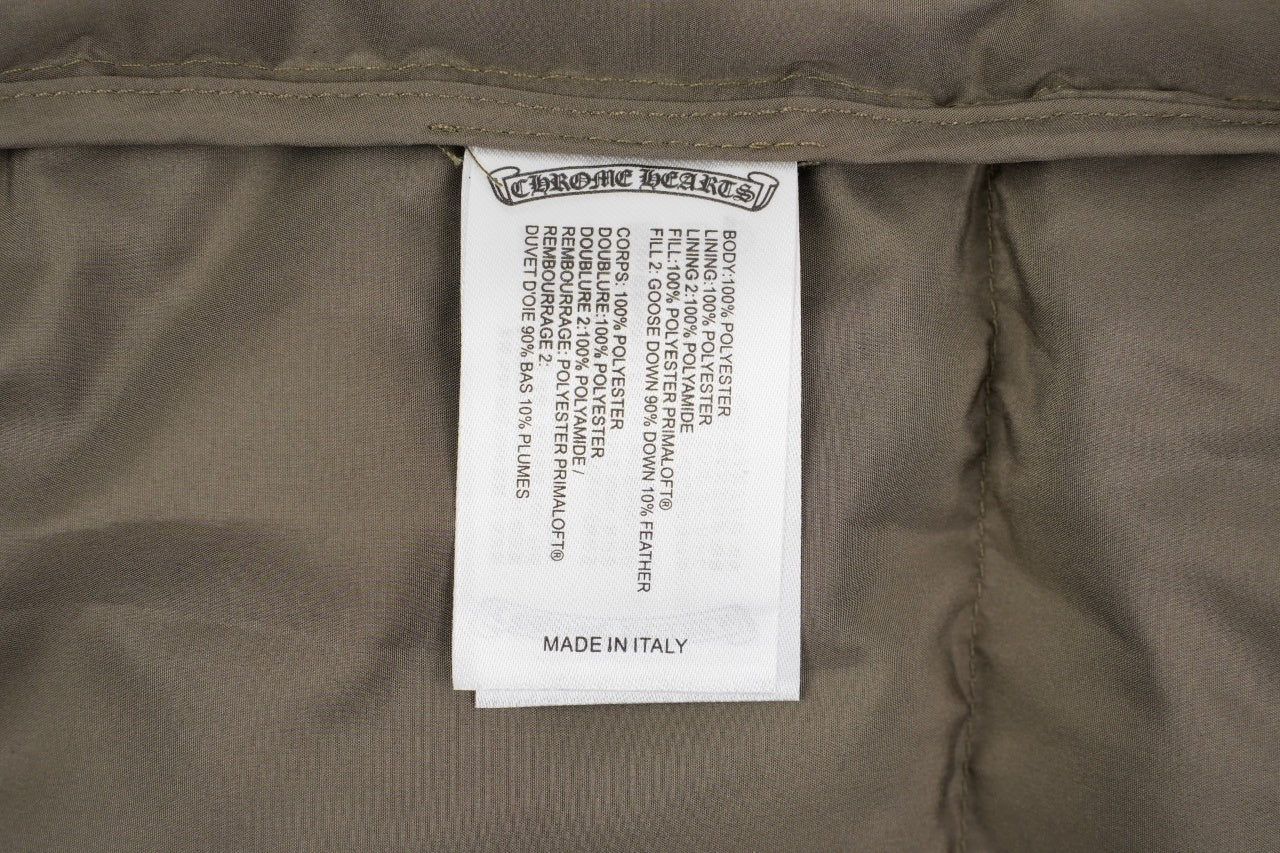 Chrome Hearts Military Green All-over Print Down Jacket