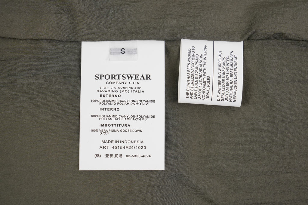 Stone Island Black Zipper Mesh Island Logo Hooded Down Jacket