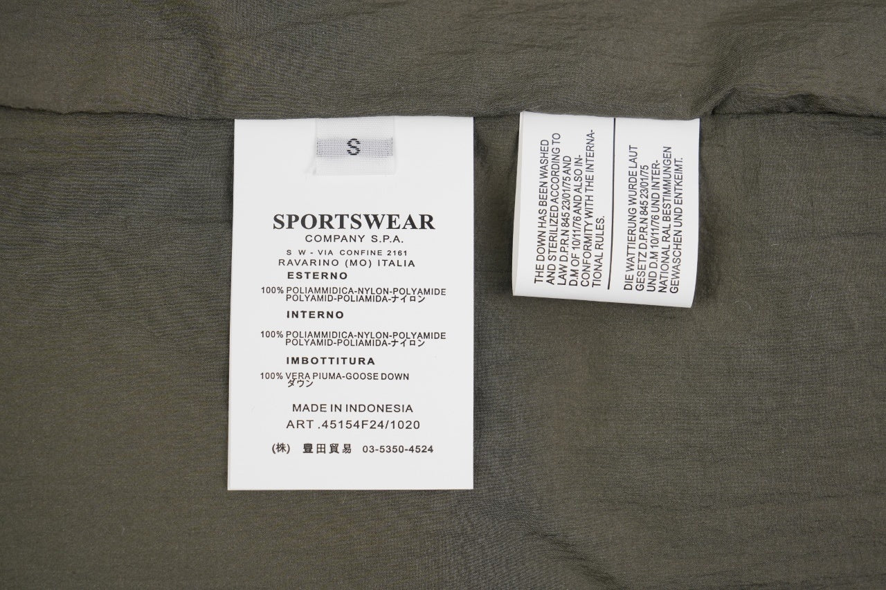 Stone Island Black Zipper Mesh Island Logo Hooded Down Jacket