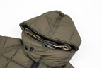 Stone Island Black Zipper Mesh Island Logo Hooded Down Jacket