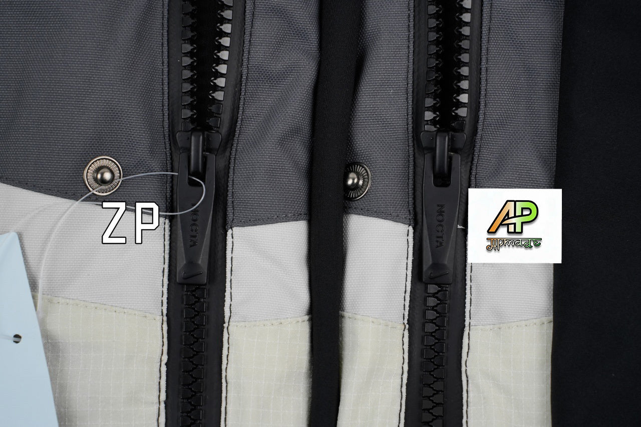 NOCTA Black and Gray Color-blocked Hooded Cotton Jacket