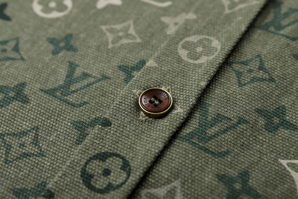 Louis Vuitton Lapel Collar All-over Print Workwear-style Jacket Shirt