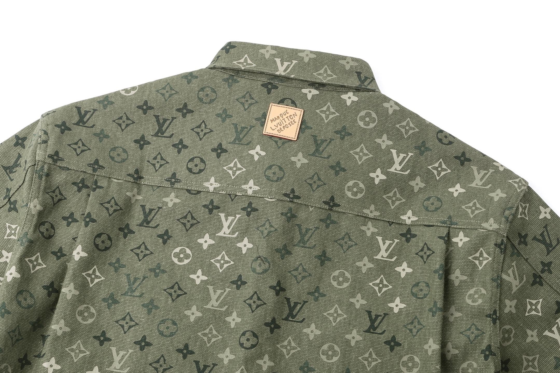 Louis Vuitton Lapel Collar All-over Print Workwear-style Jacket Shirt