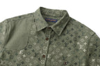 Louis Vuitton Lapel Collar All-over Print Workwear-style Jacket Shirt