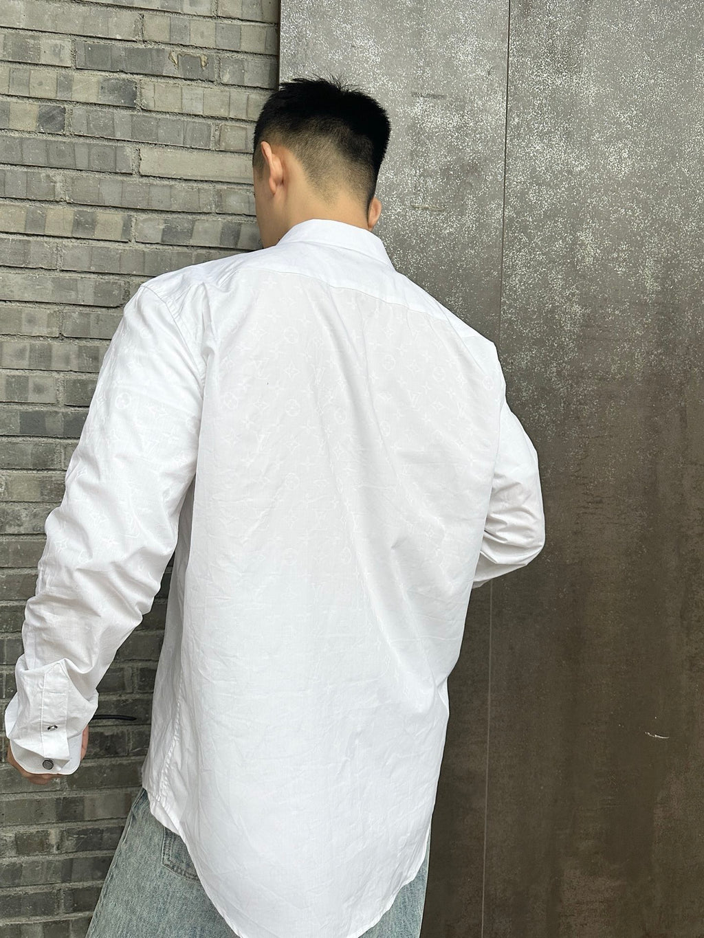 Louis Vuitton Lapel Single-breasted Jacquard Long-sleeved Shirt