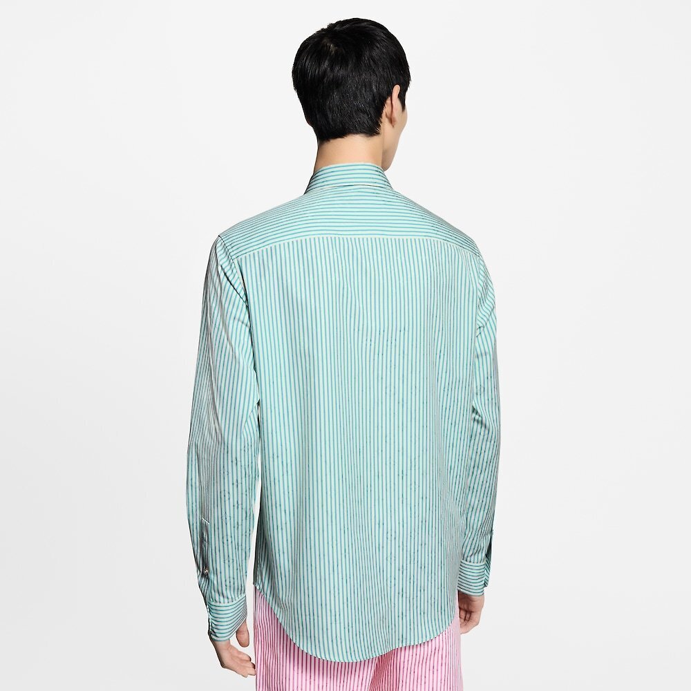 Louis Vuitton Logo Patch Striped Shirt