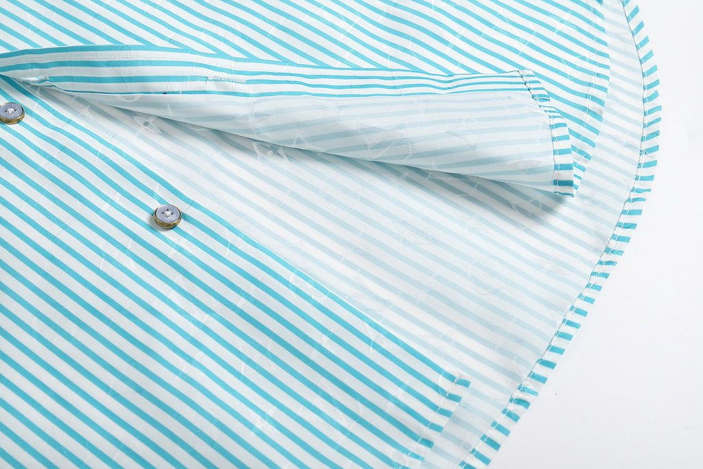Louis Vuitton Logo Patch Striped Shirt
