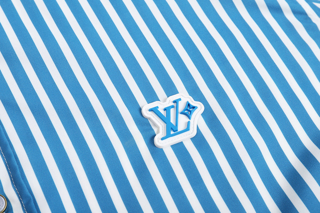 Louis Vuitton Logo Patch Striped Shirt