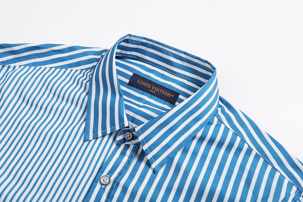 Louis Vuitton Logo Patch Striped Shirt
