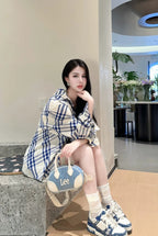 Burberry Blue and White Check Shirt