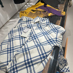 Burberry Blue and White Check Shirt