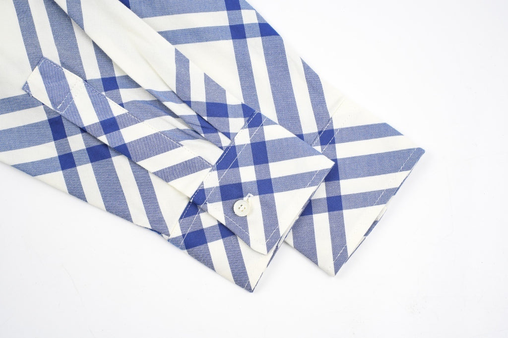 Burberry Blue and White Check Shirt