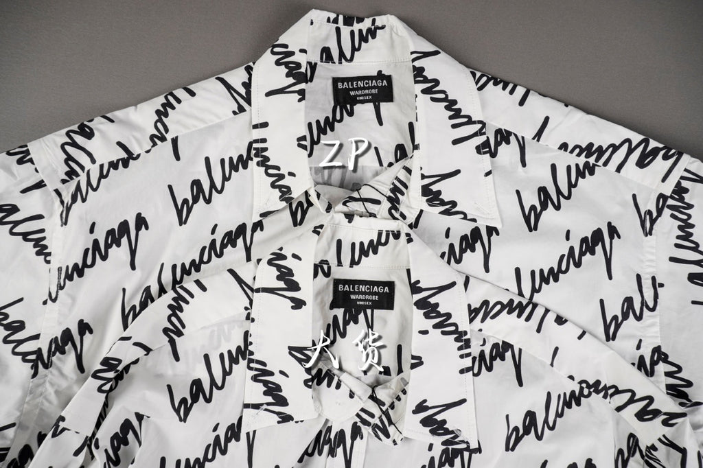 Balenciaga Signature Shirt Long Sleeve White