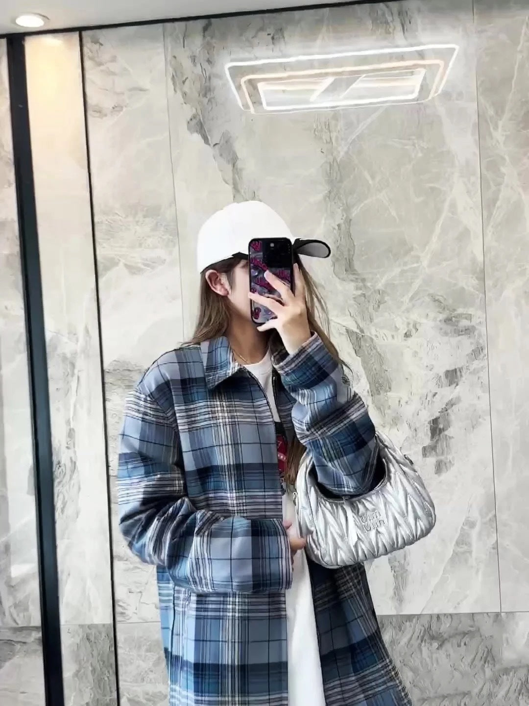 Dior 25SS Long-sleeved Checkered Zip-up Shirt