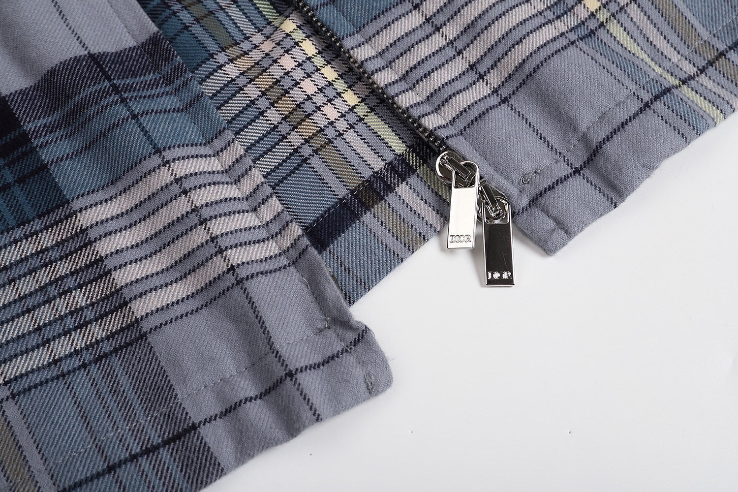 Dior 25SS Long-sleeved Checkered Zip-up Shirt