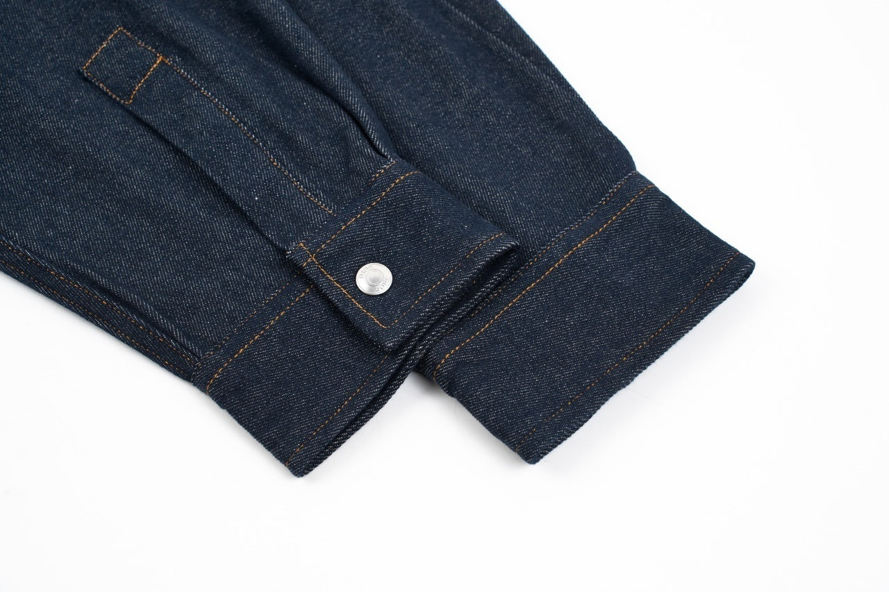 Dior Blue Twill Denim Shirt Jacket with Leather Label