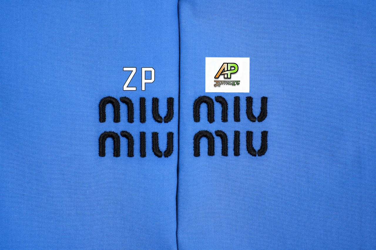 Miu Miu Klein Blue Embroidered Shirt