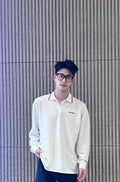 Miu Miu Solid Color Embroidered Long-sleeved Polo Shirt