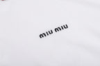Miu Miu Solid Color Embroidered Long-sleeved Polo Shirt