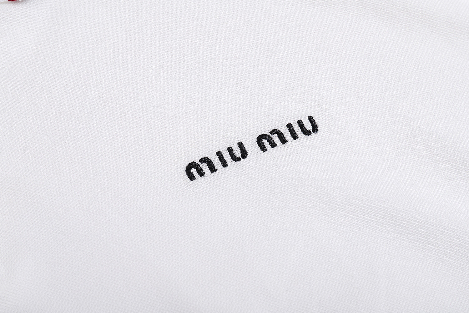 Miu Miu Solid Color Embroidered Long-sleeved Polo Shirt